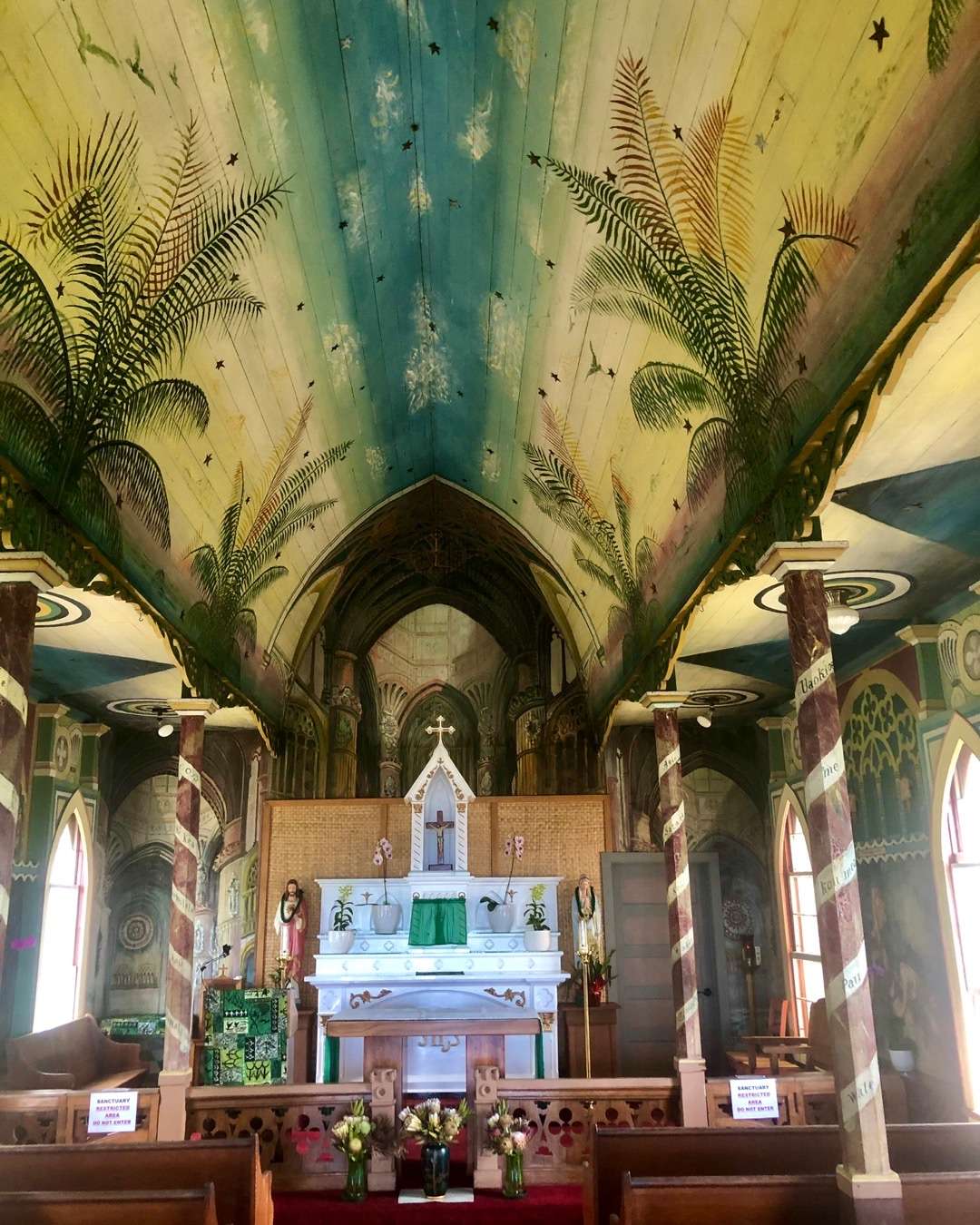 Inside painted church